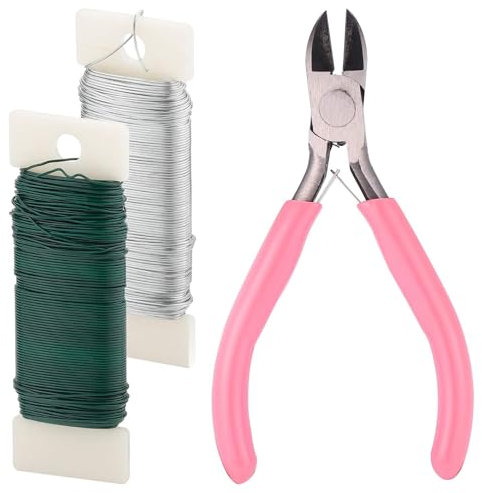 Rybtd Floral Arrangement Kit - 3 Piece Wreath Making Supplies With 0.7mm Paddle Wire and Wire Cutters for Flower Bouquet, Wedding and Furniture Decoration