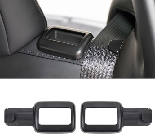 Rislobx 2 Pack Seat Belt Guide Holder for Tesla Model Y, ABS Backseat Seat Belt Organizer, Automotive Interior Accessories Compatible with Tesla Model Y 2021 2022 2023 (Black B)