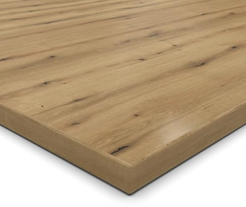 Pannello truciolato da 19 mm, in rovere Evoke Coast, rivestito in melamina, lunghezza fino a 200 cm, pannelli decorativi con pattumiera a scelta: 70 x 110 cm (bordo in ABS completo)