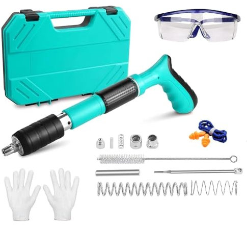 INREPRO Mini Pistola de Clavos Manual Pistola de uñas portátil de 5 velocidades Pistola de Remache para Paredes de Cemento/Techos/Hogar