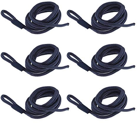 Capi di ormeggio per barche 6 pezzi di linea di difesa per barche a doppia treccia, linea di ormeggio marina per yacht, accessori per barche marine, 6 mm x 1,5 m per imbarcazioni, navi piccole e