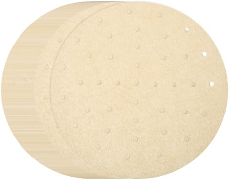 sourcing map 100pcs Air Fryer Liners 10 Inch Round Bamboo Steamer Liners with Holes Non-Stick Perforated Parchment Paper Sheets Disposable Steamer Paper for Air Fryers Steaming Basket, Brown