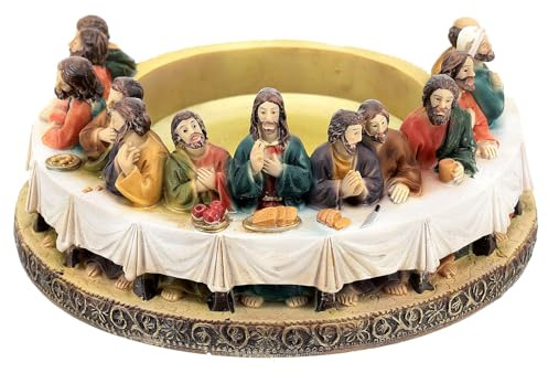 Holyart Portacandela Ultima Cena Resina per candele 8 cm