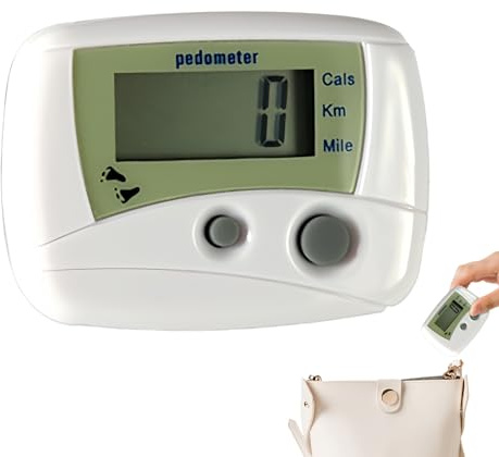 Step Counter – Compact Digital LCD for Fitness Workouts, Walking Pedometer with Distance Tracking, Record Monitoring for Running, Hiking, Swimming, Travelers, and Indoors, 1.97x1.57 Inches