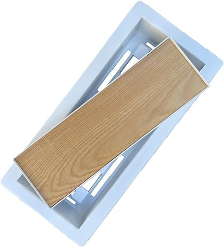 Floor Register 4x10 Modern Vent Covers Tile Insert Cover Steel Vents registers 10x4 Drop in with Custom Made Tiles Inserts Iron Tray Low Profile Hardwood Floors grates Grille Marble (White)