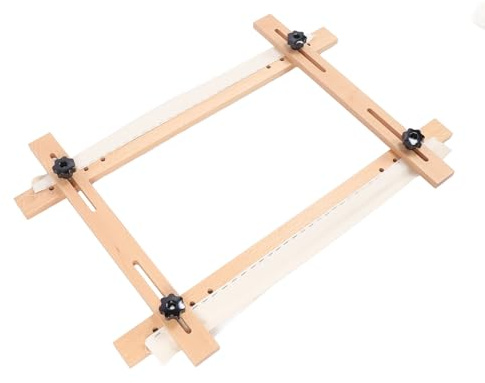 Hamwesh Telaio per Ricamo Ad Ago, Regolabile Fino a 70x50 Cm in Legno di Faggio per Ricamo, per Arazzo, per Scorrimento, Telaio Rettangolare per Quilting a Punto Croce con Morsetto da Scrivania per