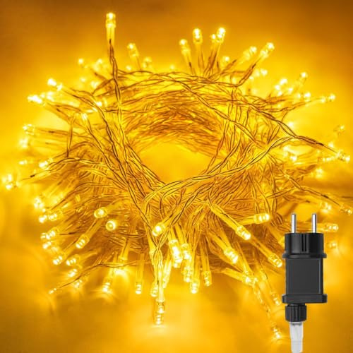 Hoteril Lichterkette Innen mit Stecker, 10M 80 LED Lichterkette Warmweiß,