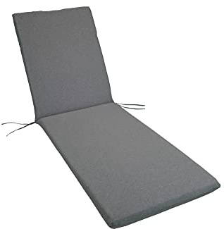 GHIOCUSCINI | Cuscino per Lettino Prendisole, COLORE GRIGIO in Tessuto Cotone/Poliestere, Sfoderabile, 73 + 110 x 57 cm, Alto 6 cm, Made in Italy