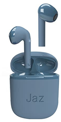 JAZ SBS Auricolari SILK true wireless stereo in-ear con custodia di ricarica, microfono integrato, per musica, chiamate, assistente vocale, autonomia di 5 ore consecutive, blu, Unica