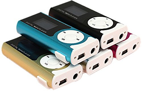 GOURIDE Reproductor mini USB MP3 pantalla LCD 16 GB mini SD TF tarjeta