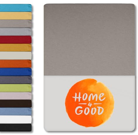 home4good Spannbettlaken 140x200cm – Jersey-Spannbetttuch aus 100 % Baumwolle – Oeko-TEX 100 Zertifiziert – bügelfrei, elastisch & atmungsaktiv – für 15–25 cm Matratzenhöhe - Taupe