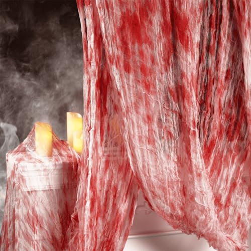 DealKits Halloween Deko Stoff, 600 x 120 cm Halloween gruseliges Tuch Dekorationen, gruseliges Tuch sorgt für mystische Stimmung, Party Dekoration, innen, außen, Türen, Hallen, Veranden, Fenster