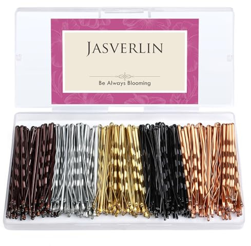 JASVERLIN 250 forcine grandi da 6 cm, colore nero, marrone, biondo, argento, per donne, forcine decorative lunghe e spesse, kit di accessori per lo styling dei capelli per ragazze (6 cm)