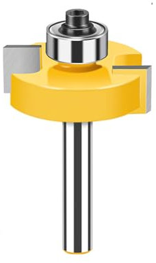 MACHSWON Router Bits 8mm Shank Tongue and Groove Router Bits Ball Bearing T-shaped Slotting Cutter 31.75mm Cut Diameter 1/4 Cut Length Milling Routing Bit Woodworking Cutting Tool