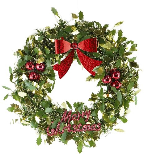 Couronne de Porte de Noël Vert/Or 21 cm – Couronne de Houx d'intérieur avec nœuds décoratifs, Couronne de Vacances de Noël pour Mur de Porte, couronnes de guirlandes pour Usage intérieur