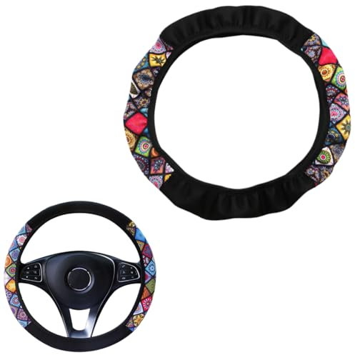 COYUN 1 Pezzo copertura protettiva per volante, copertura decorativa, Coprivolante Auto Universale, Copristerzo per Donna, Copri Sterzo Traspirante e Antiscivolo, Coprivolante che Assorbe il Sudore