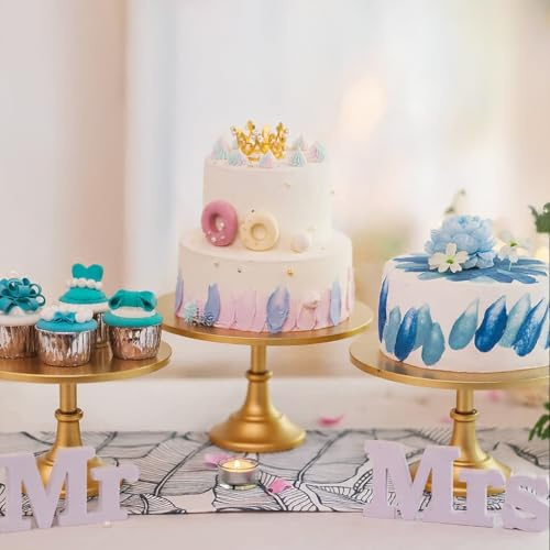 Buithafu Soporte redondo para tartas, juego de 3 unidades, 8, 10 y 12, soporte para tartas de postre para boda, cumpleaños, baby shower