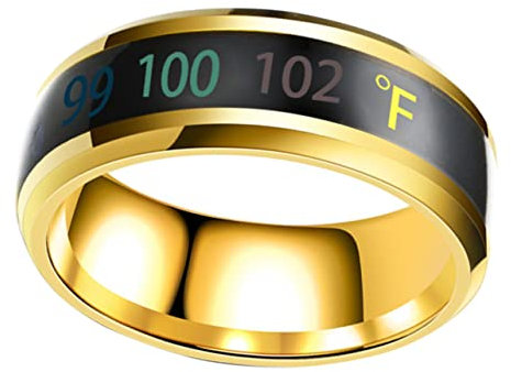 Beavorty 1 Pz Anello Intelligente Per La Temperatura Per Coppia Alla Moda Per Matrimonio Fascia Per La Temperatura Gioielli Digitali Per Uomo Anello Intelligente Per La Temperatura
