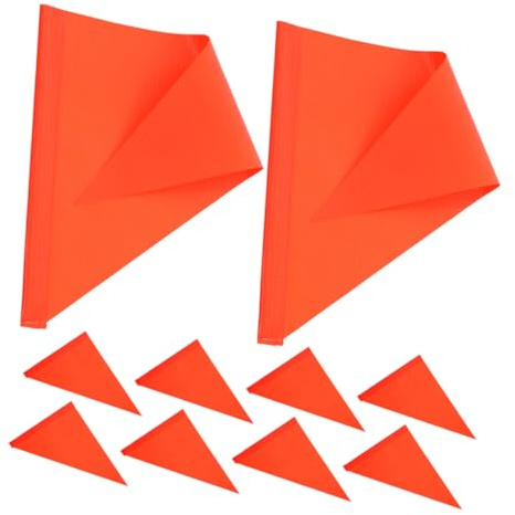 DIYEAH 10pcs Bicycle Safety Flags High Visibility Orange Triangular Warning Markers Replacement Safety Pennants for Scooters Bikes Outdoor Recreation