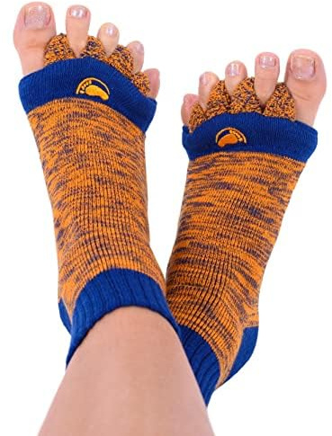 Happy Feet Original Fußausrichtungssocken mit Zehentrenner ORANGE/BLAU L