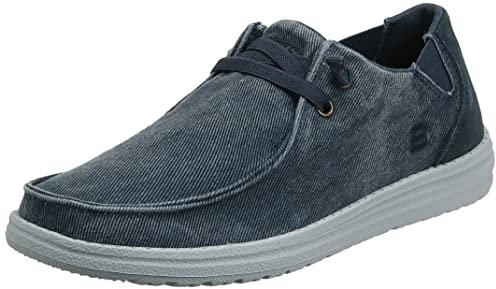Skechers Herren Melson-Raymon Canvas Slip on Mokassin, blau, 43 EU