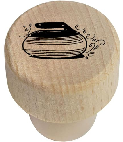 19mm 'Curling Stone' Wooden Bottle Stopper/Cork (BS00018503)