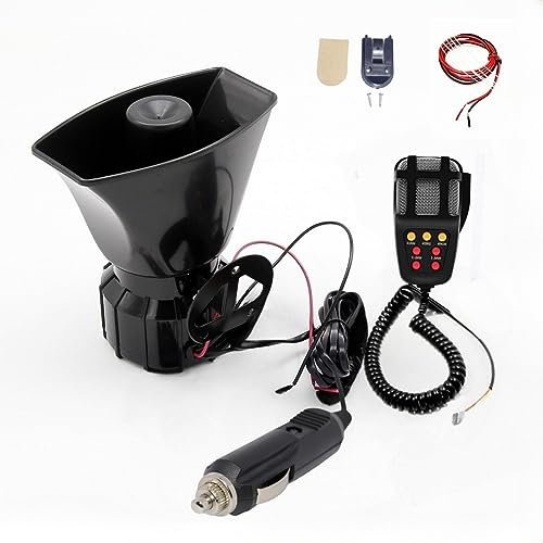 YIYIDA Autohupe Car Horn 7 Töne Auto Sirene Schließen Sie den Zigarettenanzünder des Autos an 130db Lufthupe Verstärker mit Mikrofon PA Lautsprecher System Lautsprecher für 12V Auto Boot LKW usw