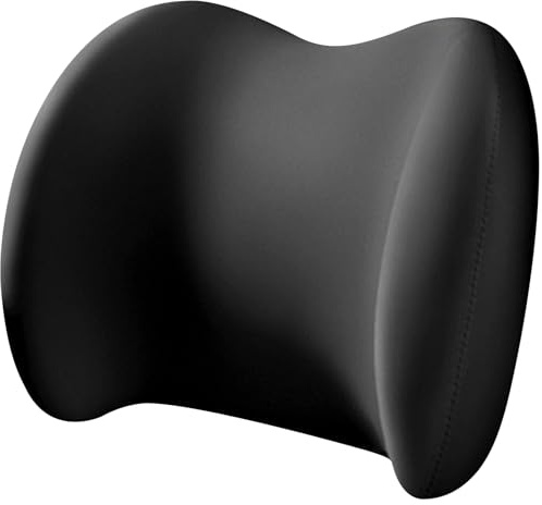 Nayubo Lumbar Support Pillow for Car Seat Memory Foam Lower Back Support Cushion for Car Home Office Chair Driving Traveling Pillow with Strap for Back Pain Relief (Black)