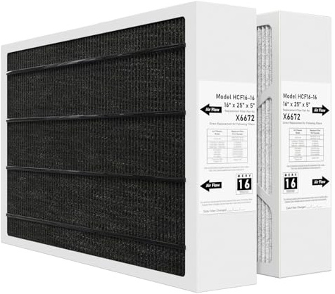 X6672 MERV 16 16 x 25 x 5 Ofenfilter, kompatibel mit Lennox X6672 Healthy Climate Carbon Clean für Ofen, HVAC-System, Teilenummer HCF16-16, 16 x 25 x 5 (tatsächliche Größe: 39 x 62 x 11 cm), 2 Stück