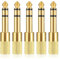 Adattatore Jack 5 Pezzi Adattatore Jack Da Jack Da 6,35 Mm a Jack Da 3,5 Mm Adattatore Jack Cuffie Adattatore Jack Stereo per Tastiera Chitarra Cuffie Altoparlanti E Altro