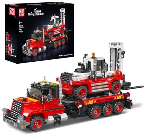 Mould King 24079 Kit de construction de chariot élévateur de transport, modèle de véhicule d'ingénierie de plus de 906 pièces, jouet de construction, cadeau STEM pour adolescents et adultes