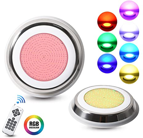 Luces LED para piscinas, 12W, 18W, 25W, 35W Impermeable IP68 Luz De Piscina De Acero Inoxidable Luz Subacuática De Resina Montada En La Pared 12VRGB Control Remoto Luz Subacuática LED Colorida Para es