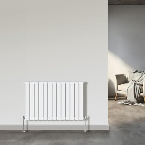 NRG Designer 600x884mm Horizontal Flat Panel Single Column Radiator Gloss White Bathroom Central Heating Rads