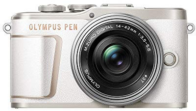 Olympus PEN E-PL10 Micro Four Thirds System Kamera Kit inkl. 14-42mm M.Zuiko EZ Objektiv, Bildstabilisierung im Gehäuse, schwenkbarer Monitor, 4K Video, Wi-Fi,16 Art Filter,9 erweiterte Fotomodi,Weiß