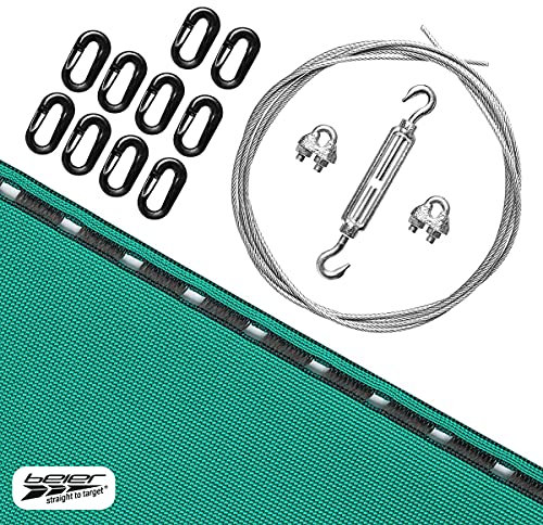 Pfeilfangnetz Set extra stark I grün 2 Meter breit - 3 Meter hoch I Armbrust & Bogenschießen Pfeilfang I Fangnetz inklusive Zubehör - fertig zur Montage I by Beier Germany