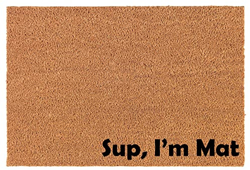 Welcome Doormat Natural Coco Coir Door Mat Sup, I'm Mat Funny Corner (30 x 18)
