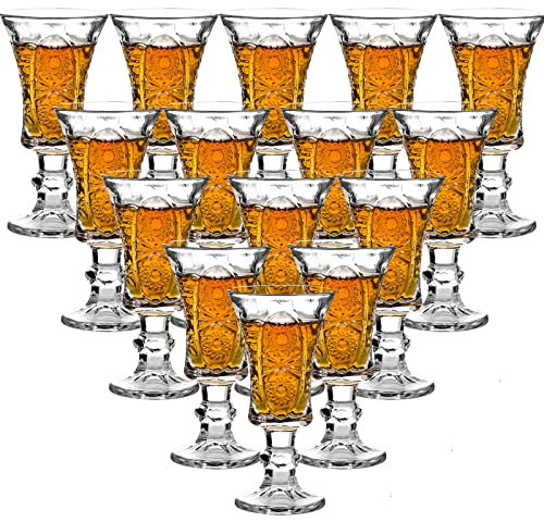 JAIEF Vasos de jerez de 45 ml, vidrio sin plomo, vasos de chupito transparentes de base pesada (juego de 12)
