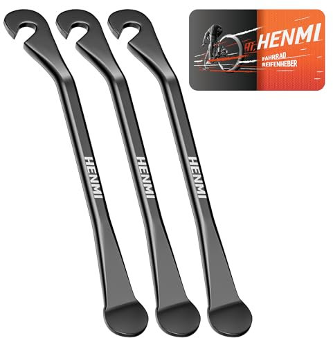 HENMI Reifenheber Fahrrad 3 Stück Stahl Fahrrad Reifenheber Stark Robust Fahrradreifen Montagewerkzeug Fahrrad Reifenwechsel Werkzeug