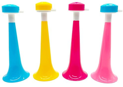 Niuhong 4 PCS Vuvuzela Suono Forte Fanfara Calcio Molto Forte Tröte Cheerleading Tromba Krachmacher Horn Suonare Le Trombe Plastica Spettatori Fan Partita Calcio Stadio Tromba