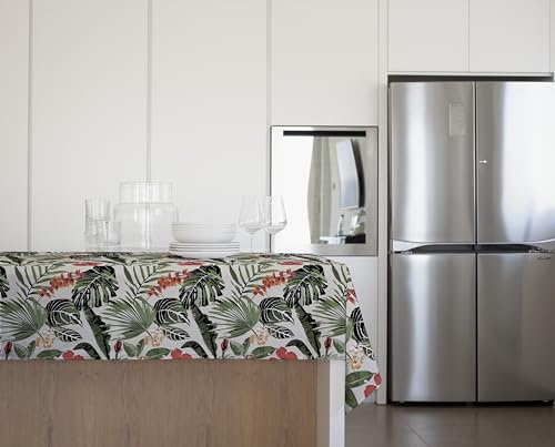 GEMITEX Mantel Tradition, afelpado, encerado, impermeable y antimanchas, decoración 4162 Amazon Jungle, ideal para mesas rectangulares para 6/8 personas, 140 x 180 cm, fabricado en Italia, acabado con