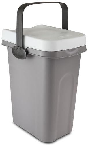 Windeleimer Geruchsdicht 7 Liter Weiß, Biomülleimer Verschließbar, Komposteimer Küche, Eimer Mit Deckel, Abfalleimer, Trash Bin, Biomüll, Kleiner Mülleimer