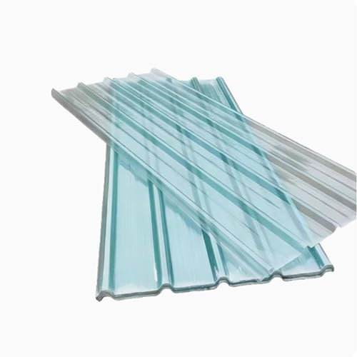 Clear Roof Sheet,1/3/4/6/8/10/12/15/18 Pcs FRP Daylighting Plate,1.5mm Corrugated Roofing Sheets,Building Roofing Material,Daylighting Shed Cover,for Balcony,UV Protection (0.9x0.7m/35x28in,1 Pcs)