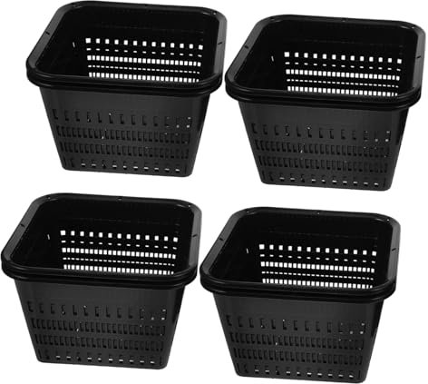 BCOATH Set 4 Pezzi Vasi a Rete Di Plastica Per Piante Idroponiche, Cestini Piccoli Per Semina Ortaggi e Piante, Resistenti e Ventilati Per Giardino, Balcone e Terrazzo