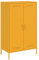 vidaXL Highboard, Sideboard mit 6 Fächern, Kommode Anrichte für Wohnzimmer Schlafzimmer, Schrank Beistellschrank, Industrie-Stil, Senfgelb Stahl