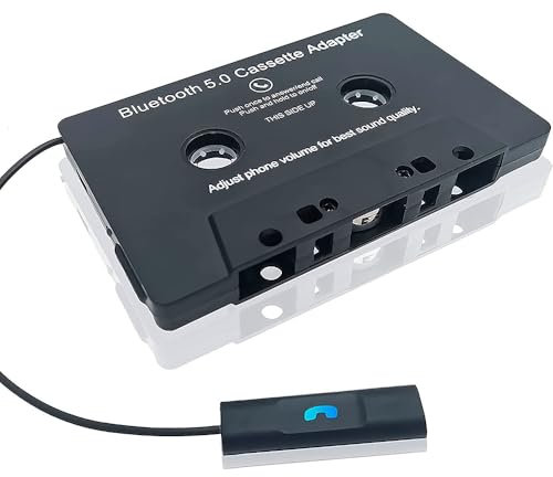 HOVCEH Cassetta Bluetooth per Autoradio, Cassette Audio Bluetooth 5.0, Adattatore per Cassette per Autoradio 5.0 con Microfono, Ricevitore per Cassette per Auto Bluetooth