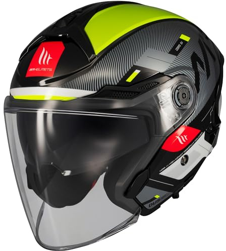 MT Helmets Cosmo SV – Casco Moto Jet Sport con Visor Solar Retráctil, Pantalla de Extracción Rápida Patentada, Interior Lavable y Preparado para Intercomunicador UCS | Homologado ECE 22.06 & DOT