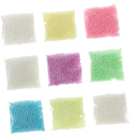 DECORNIJIA 9 pezzi Sabbia Luminosa per Decorazioni Te Sabbia Fluorescente Sicura Odore per Barattoli Luminescenti e Creazioni Artistiche Notturne