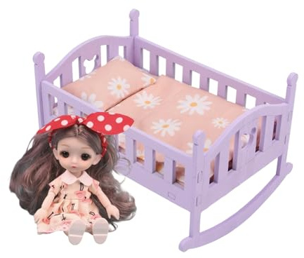 Cunas para Muñecas Bebé | De Madera | Cuna Infantil con Juego De Ropa De Cama | para Niñas Niños Juego De Roles Hogar Guardería Juguete Interior Preescolar Kindergarten