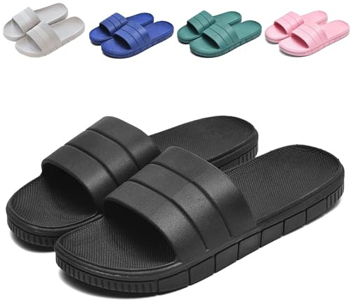 YoveGxlthrea Shower Slide Shoes for Men and Women Home Sandal Bath Slipper Indoor House Pool College Dorm Non-Slip