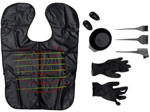 SHOWERORO Kit de Tinte para Cabello con Cuenco Cepillo Orejeras y Guantes Herramientas de Plástico Duradero para Coloración Fácil Casa y Salón